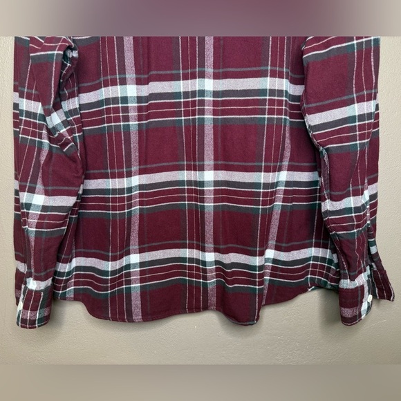 American Eagle Men's Burgundy Super Soft Plaid Flannel Shirt XL 100% Cotton Fall - Picture 13 of 13